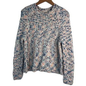 Silverflint Colorful Knit Fuzzy Soft Sweater Crewneck Pullover Size Small